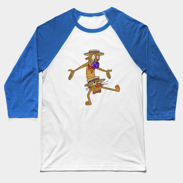 CatDog Show Mosaico Baseball T-Shirt by cariespositodesign